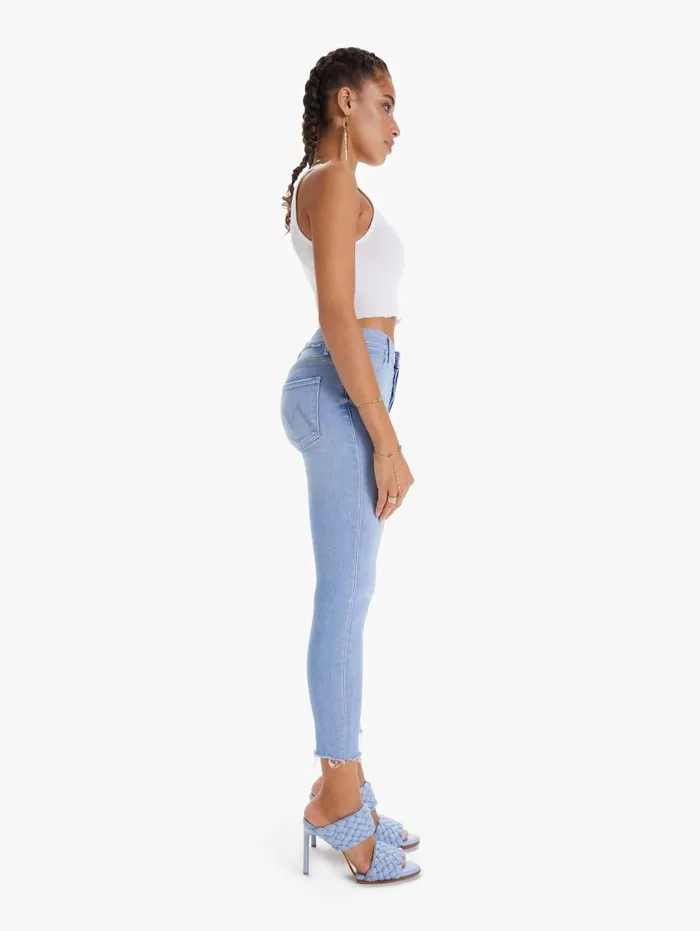 Women The Stunner Ankle Fray Lightpastel Blue Mother Denim Skinny