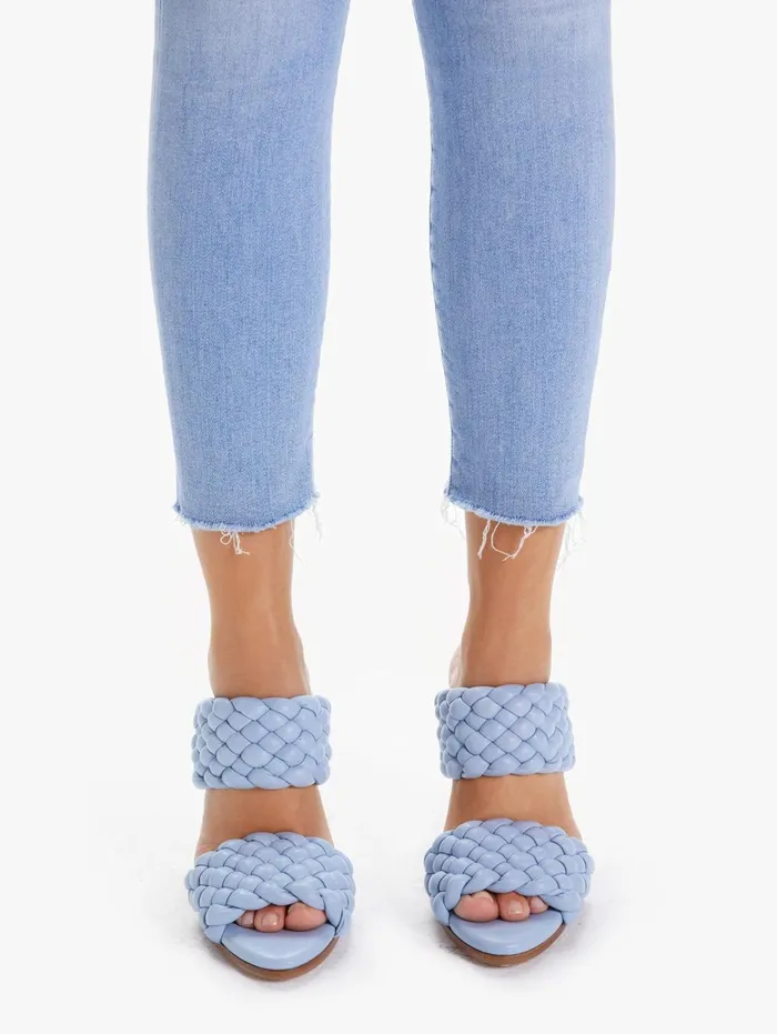 Women The Stunner Ankle Fray Lightpastel Blue Mother Denim Skinny