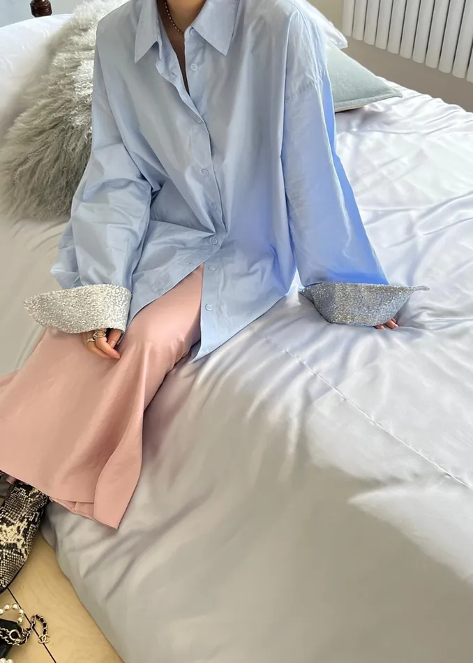 Women Tops The Frankie Shop Aniston Button Up Shirt 8211 Sky