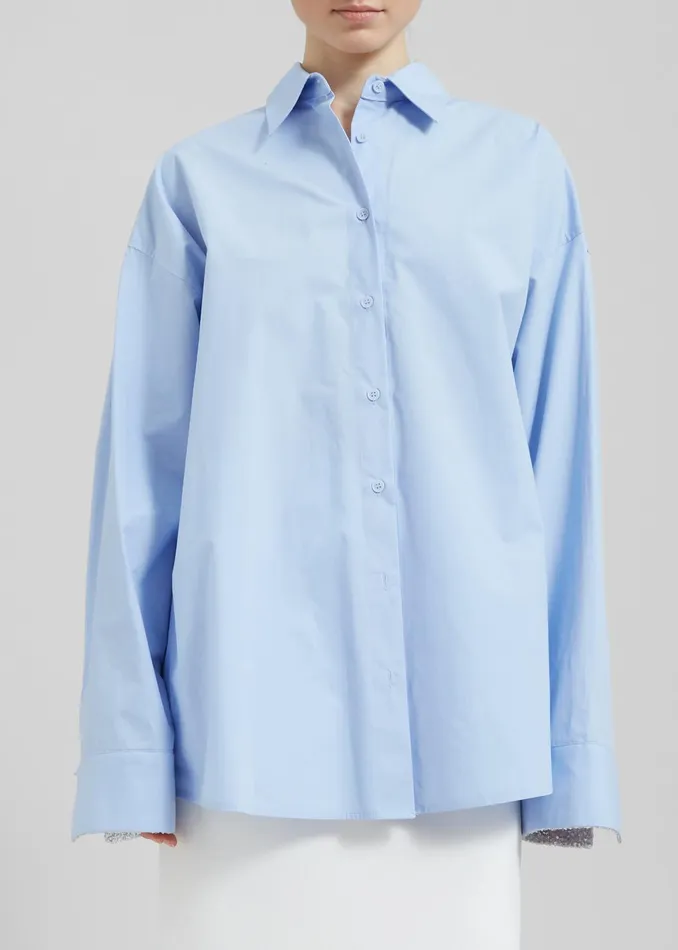 Women Tops The Frankie Shop Aniston Button Up Shirt 8211 Sky
