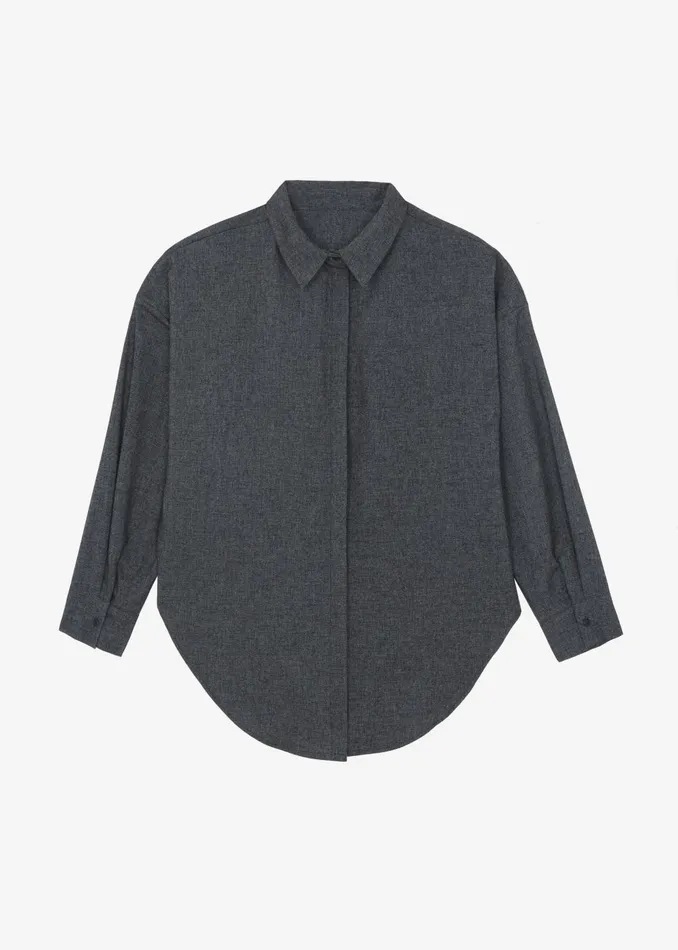 Women Tops The Frankie Shop Casey Reversible Button Up Shirt 8211 Charcoal