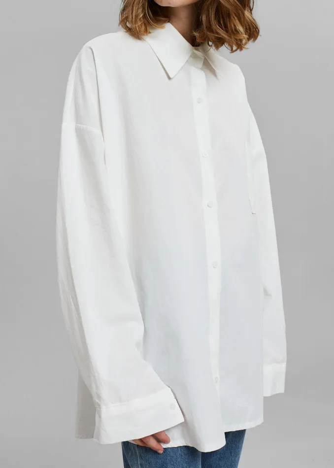 Women Tops The Frankie Shop Elide Shirt 8211 Optic White