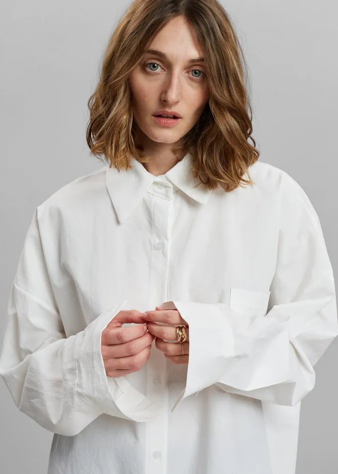 Women Tops The Frankie Shop Elide Shirt 8211 Optic White