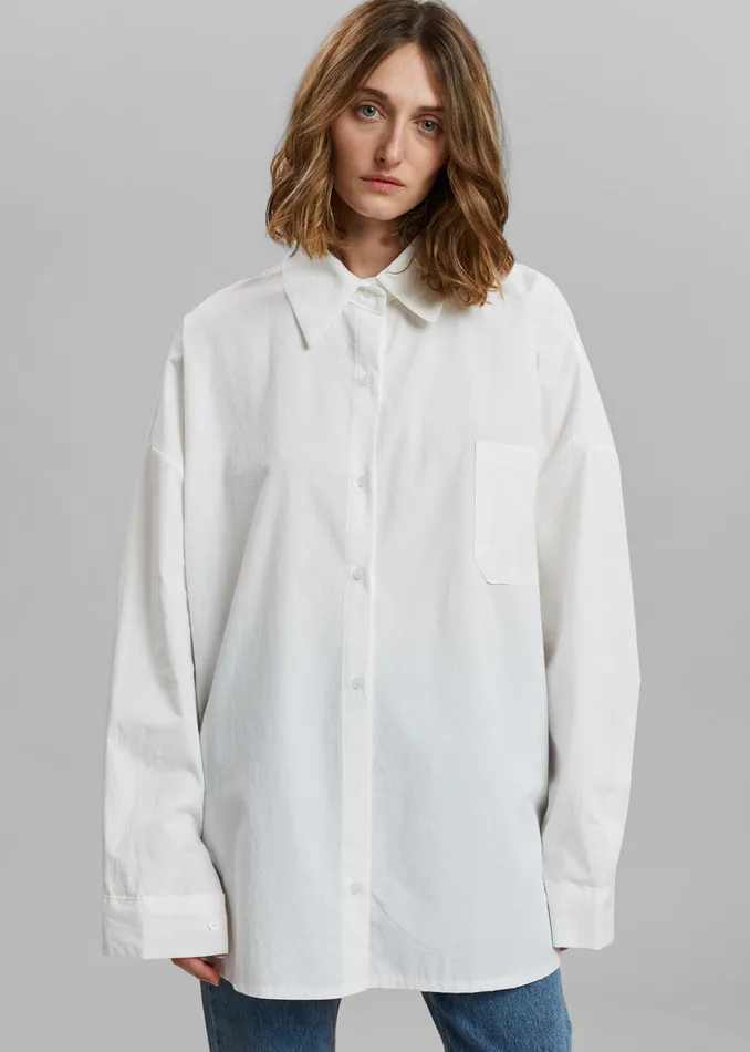 Women Tops The Frankie Shop Elide Shirt 8211 Optic White