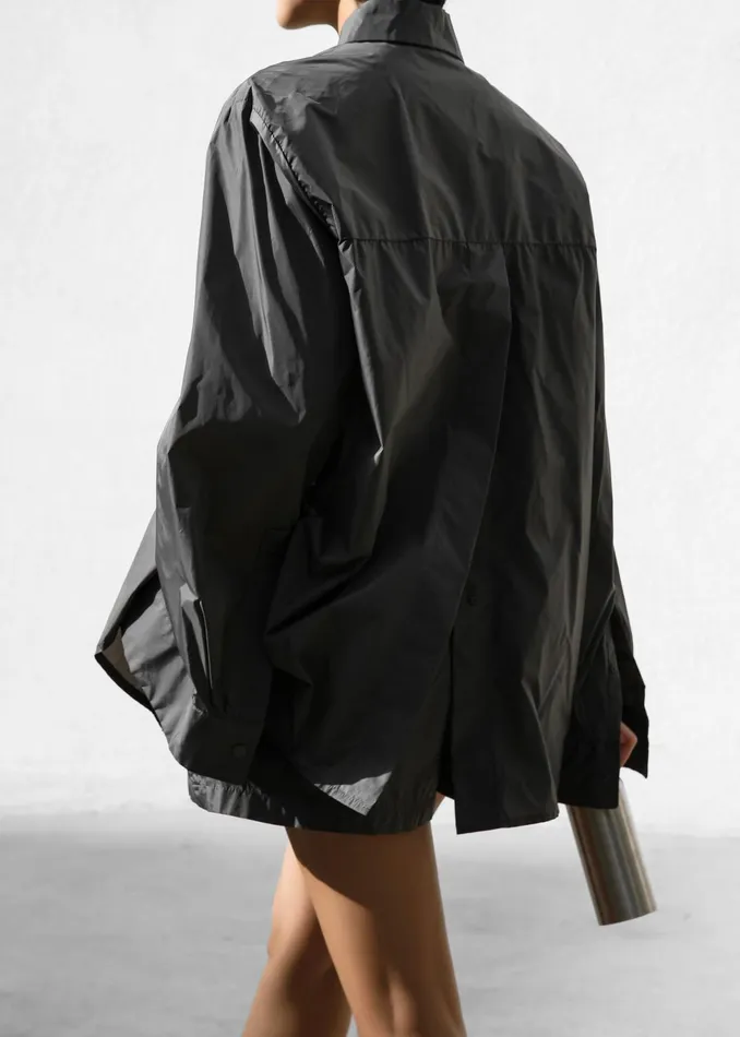 Women Tops The Frankie Shop Lucy Open Back Oversized Shirt 8211 Charcoal