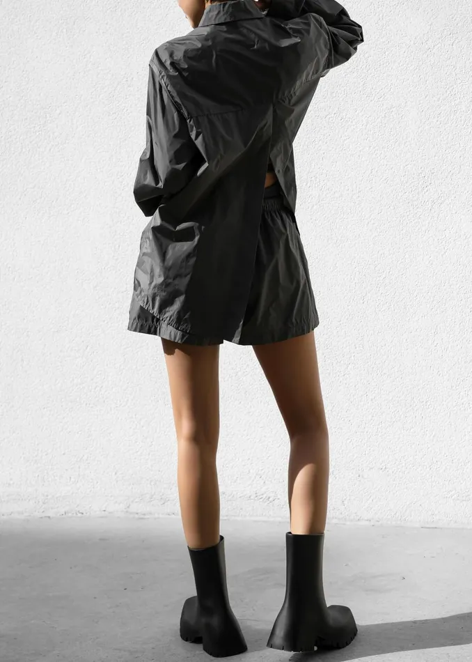 Women Tops The Frankie Shop Lucy Open Back Oversized Shirt 8211 Charcoal