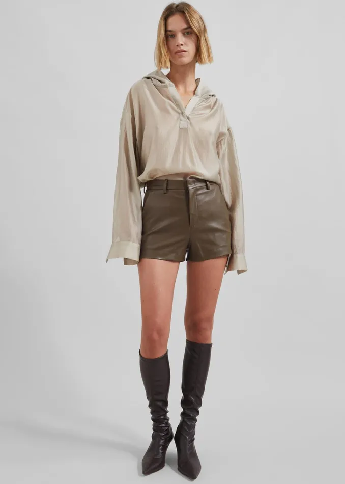 Women Tops The Frankie Shop Moraine Hooded Blouse 8211 Beige