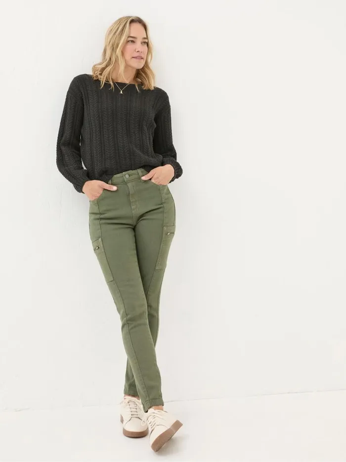 Women Trousers and Leggings Fat Face Malvern Green Cargo Trousers