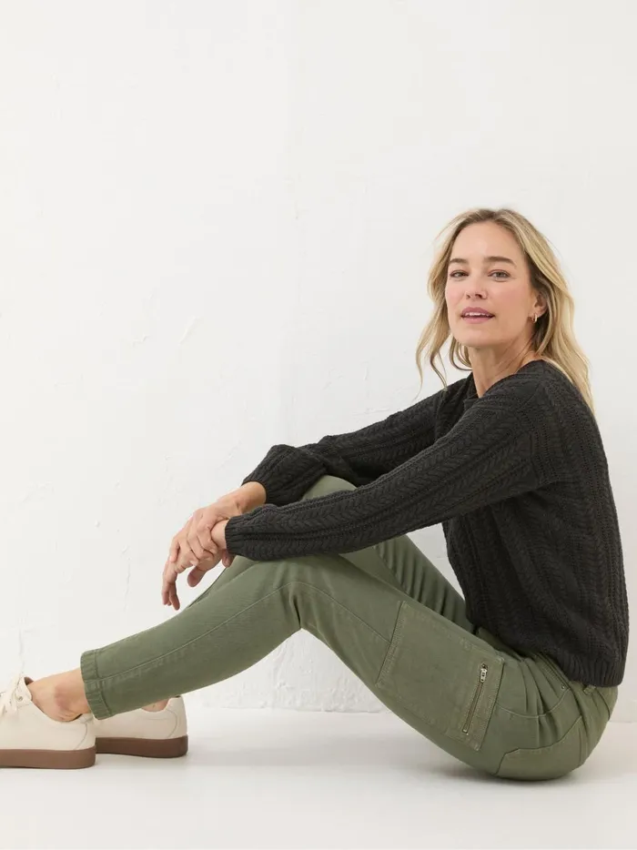 Women Trousers and Leggings Fat Face Malvern Green Cargo Trousers