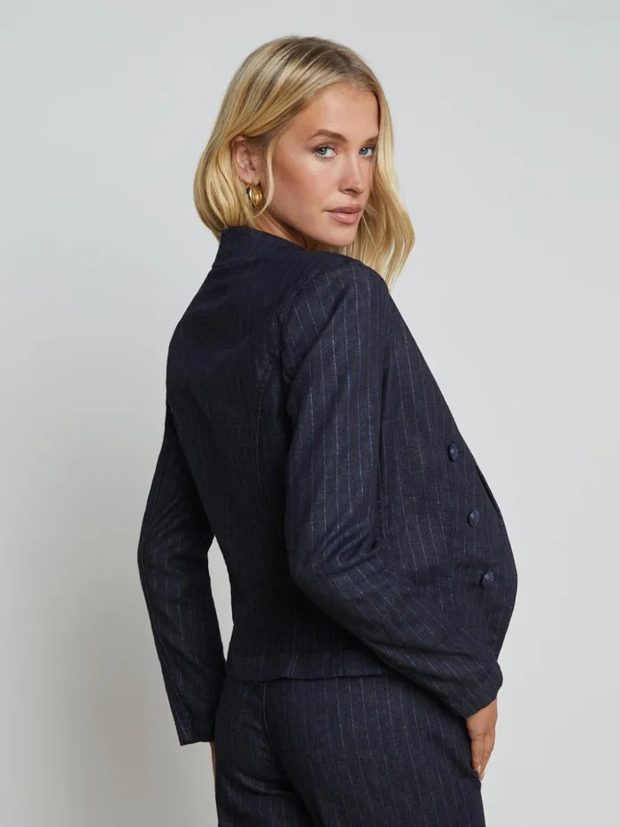 Women Wayne OpenFront Blazer Indigoblue Glitter Stripe L039Agence Matching Sets