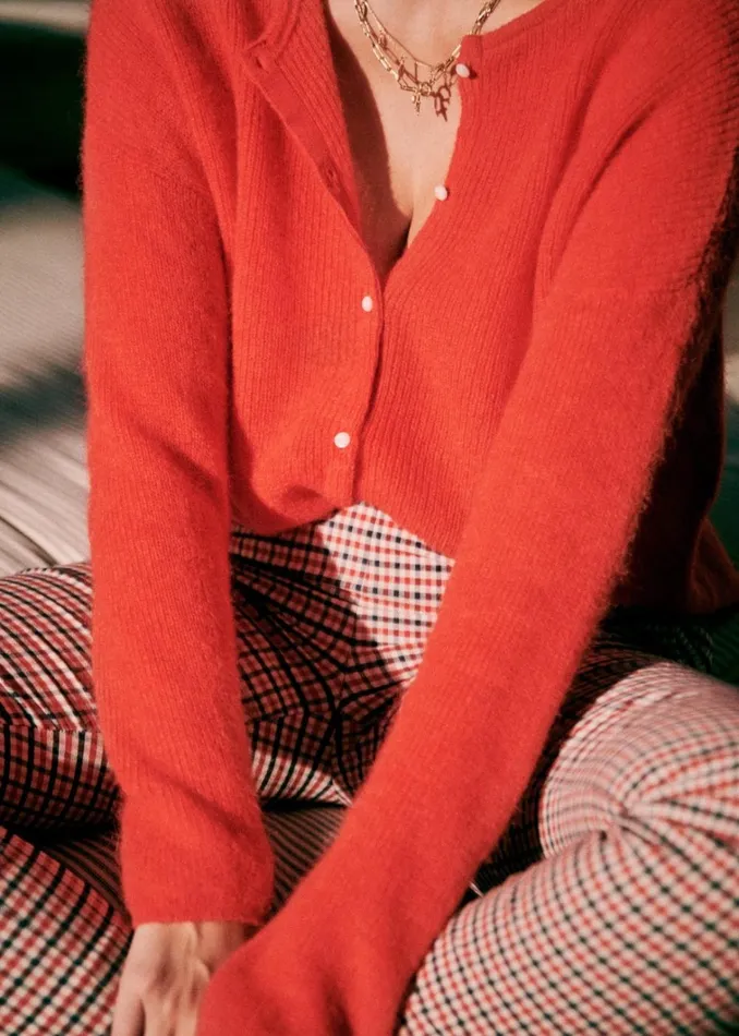 Womens Clara Trousers Blue Red Tile Szane Trousers and Jumpsuits