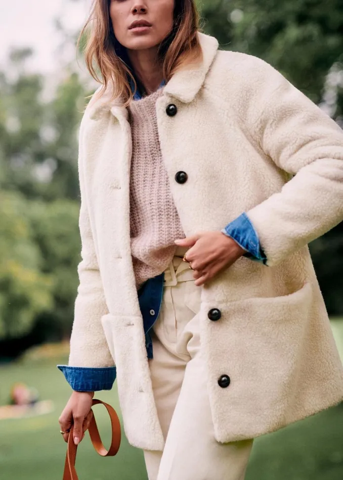 Womens Isae Coat Ecru Szane Jackets and Coats