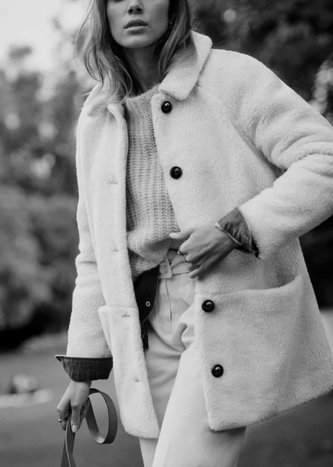 Womens Isae Coat Ecru Szane Jackets and Coats