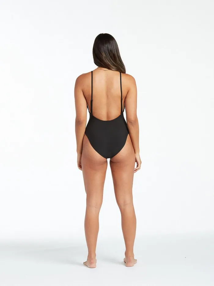 Womens Simply Seamless One Piece 8211 Black Volcom OnePiece Swimsuits