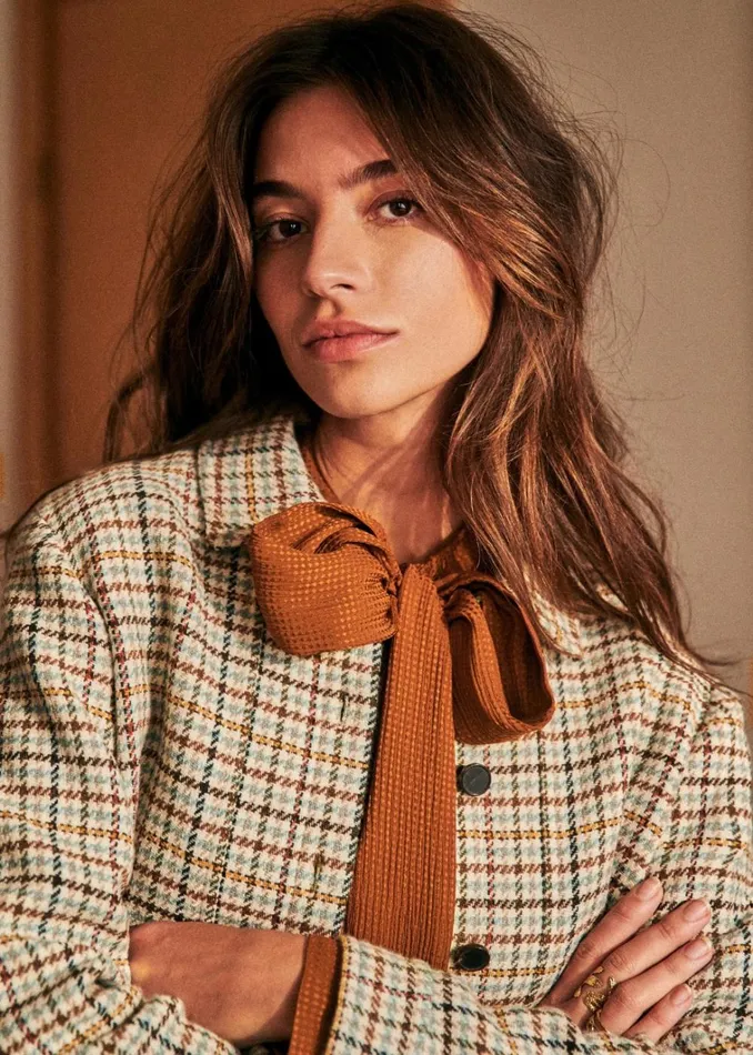 Womens Will Jacket Tiles Beige Ocher Szane Jackets and Coats