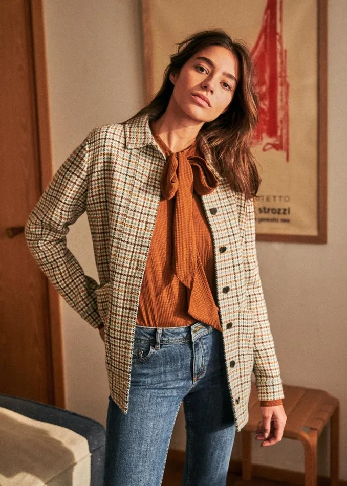 Womens Will Jacket Tiles Beige Ocher Szane Jackets and Coats