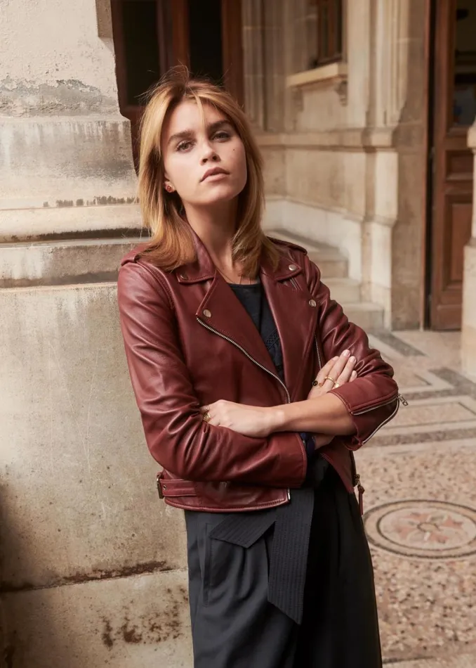 Womens Zig Jacket Burgundy Szane Jackets and Coats