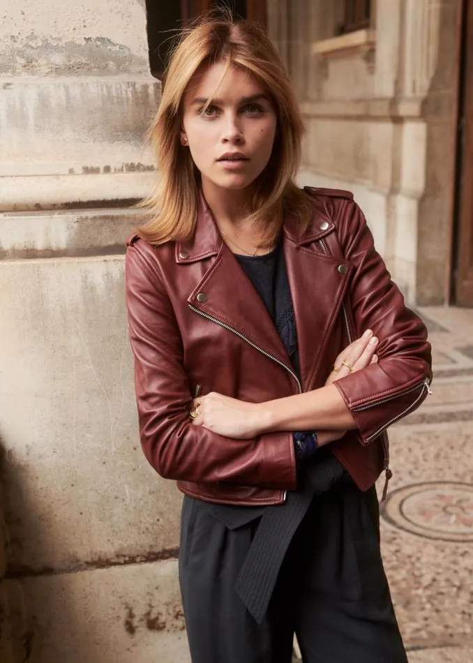 Womens Zig Jacket Burgundy Szane Jackets and Coats