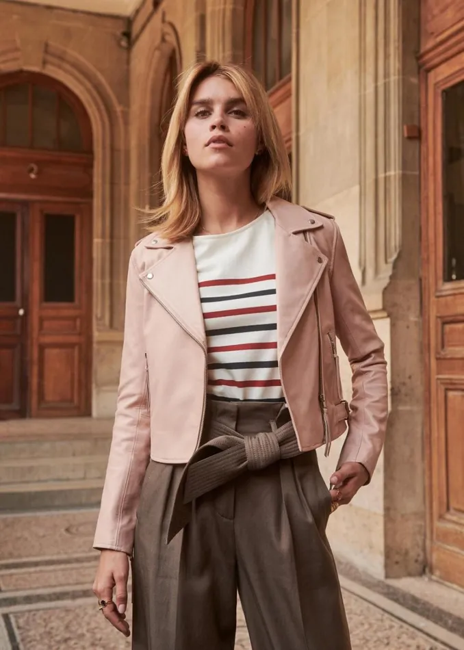 Womens Zig Jacket Leather Nude Szane Jackets and Coats
